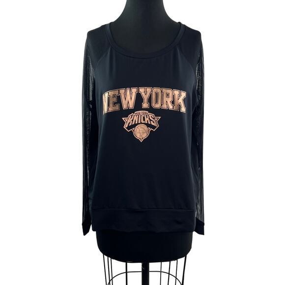 Touch Alyssa Milano New York Knicks Basketball Jersey Black Mesh Gold Sz XL NEW - Picture 1 of 13